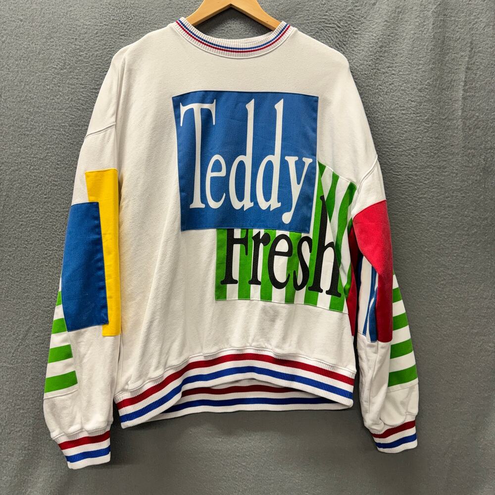 Teddy Fresh Sweatshirt Colorblock Crew Neck Pullover Retro UNISEX‎ Medium